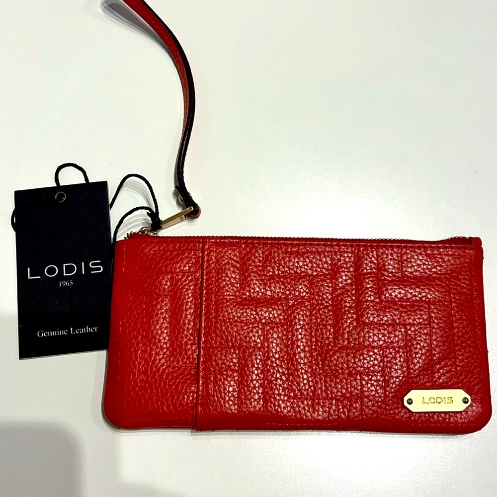 Lodi’s signature quilt zip pouch wristlet